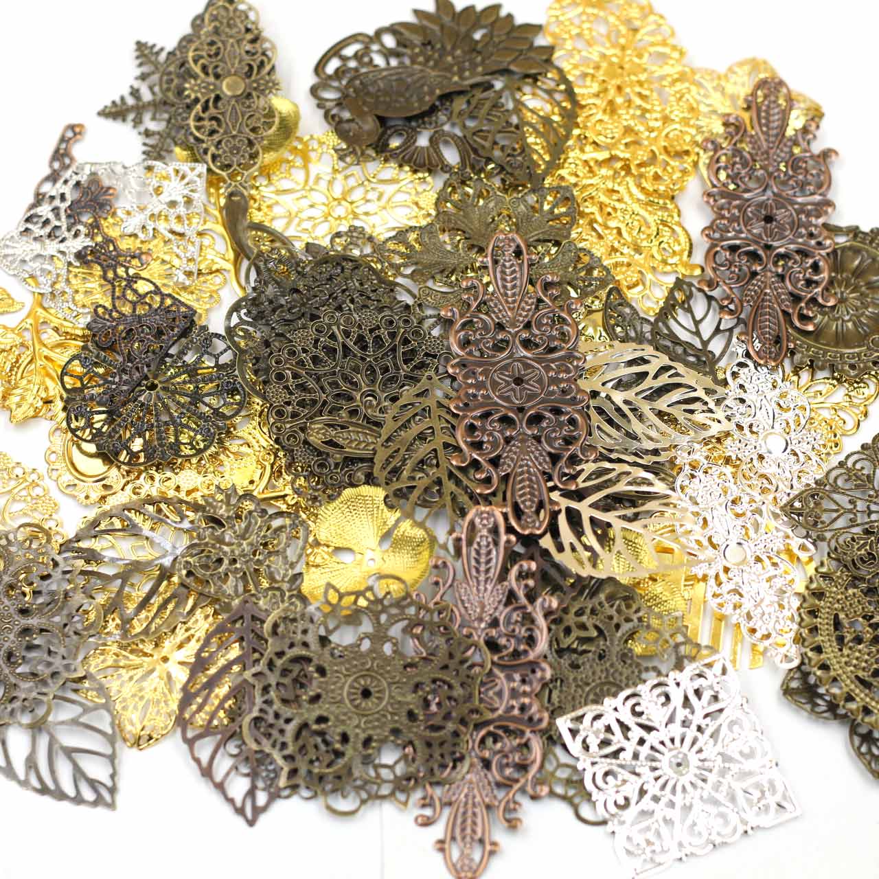 Embellish Craft - Verzierungen Verbinder Zufällig gemischtes Dreieck Blumenmuster