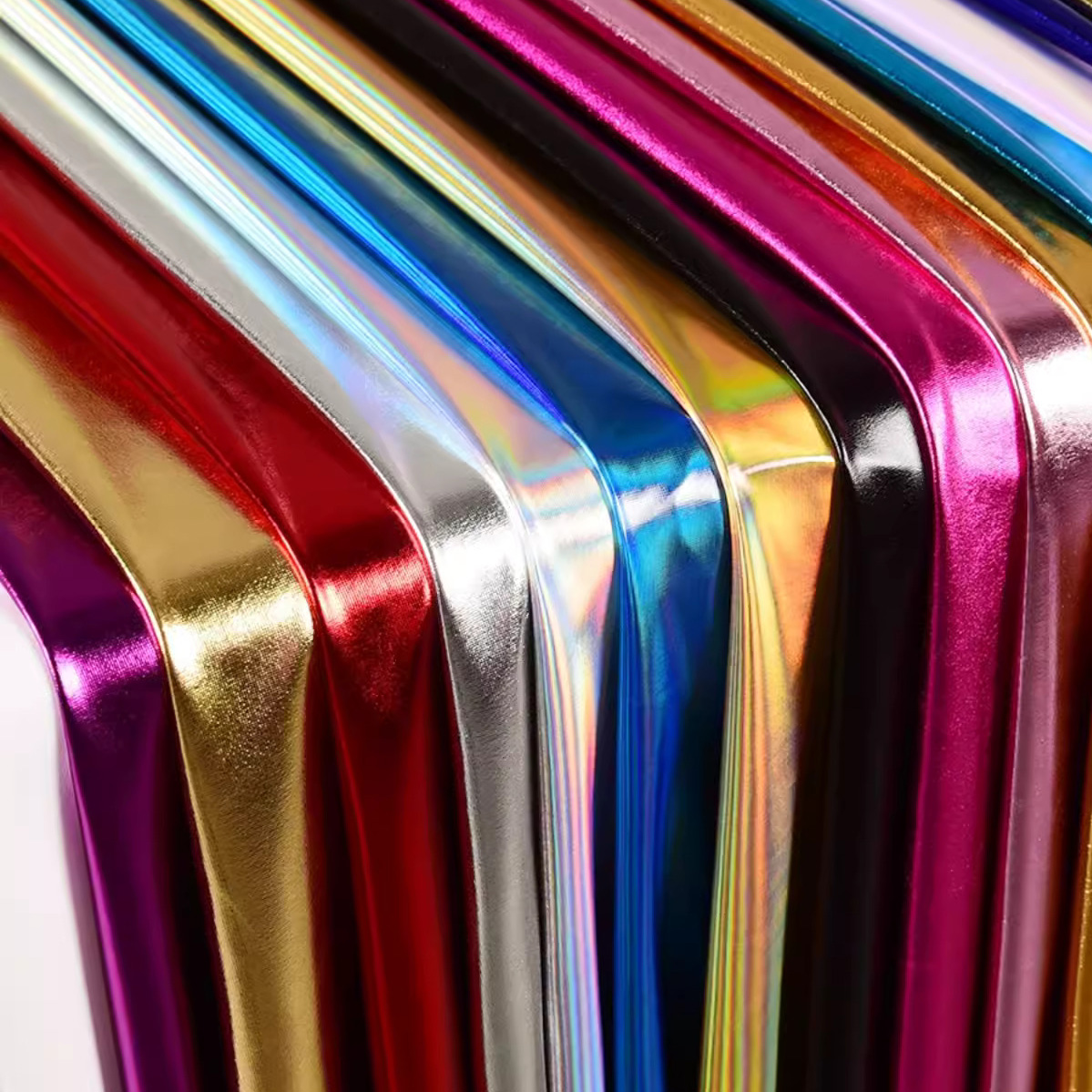 Crystal Mesh Fabric - Schillernder, glänzender, dehnbarer, bronzierender Spandex-Stoff, Laserstoff