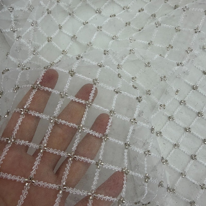 Ripstop-Perlenstickerei-Paille – Crystal Mesh Fabric Bewertung und Preis