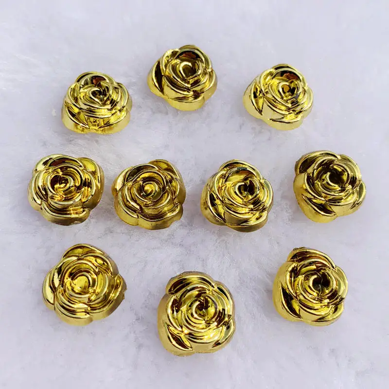 40 Stück 14 mm Gold Rose Blume – Embellishment Glue Craft Bewertung und Preis