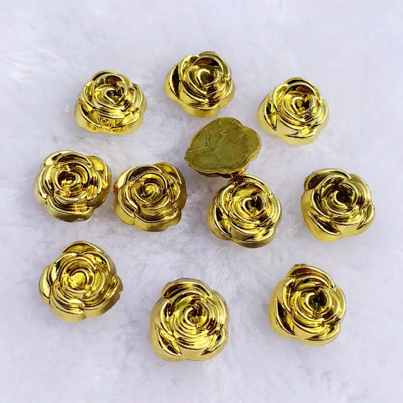 40 Stück 14 mm Gold Rose Blume – Embellishment Glue Craft Bewertung und Preis
