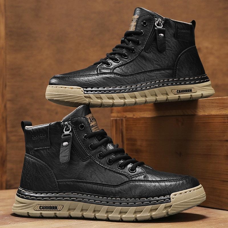 Herren Leder High-Top Stiefele – Guipure Lace Panel Bewertung und Preis
