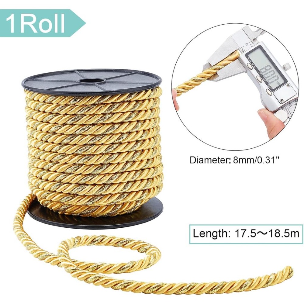 8mm Gedrehte Kordeln 20 Yards  – Cord Trim Twisted Bewertung und Preis