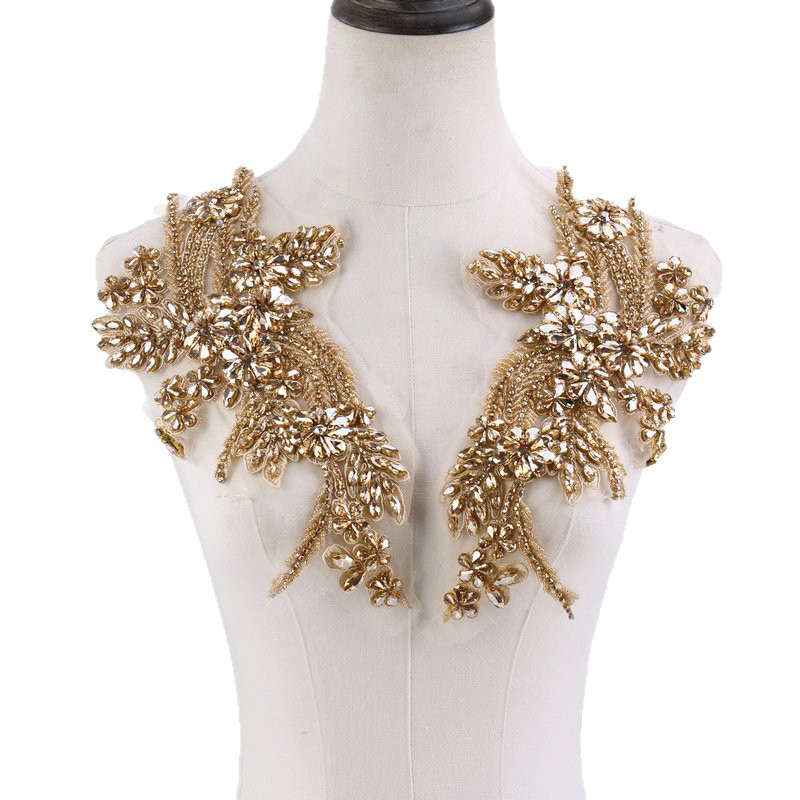 Perlenbesetzte Blumenapplikati – Sew On Rhinestone Bewertung und Preis